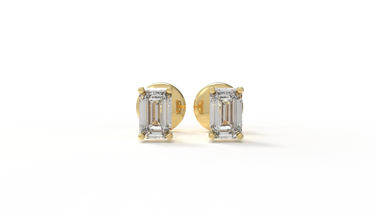 1.00 CTW Lab-Grown Diamond Emerald Cut Stud Earrings