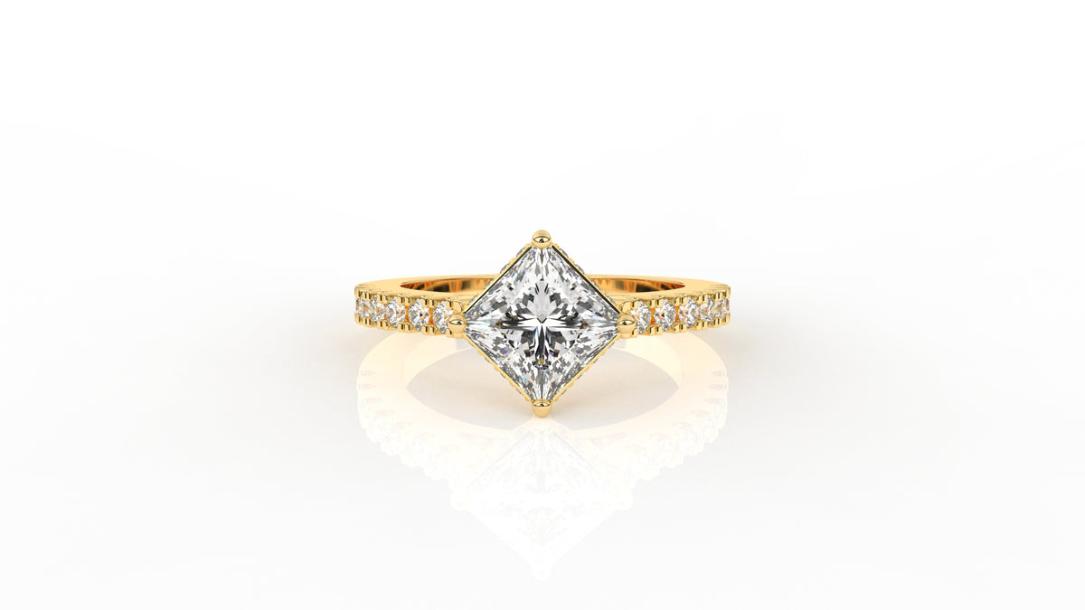 Gold ring with diamonds GLAM NYC