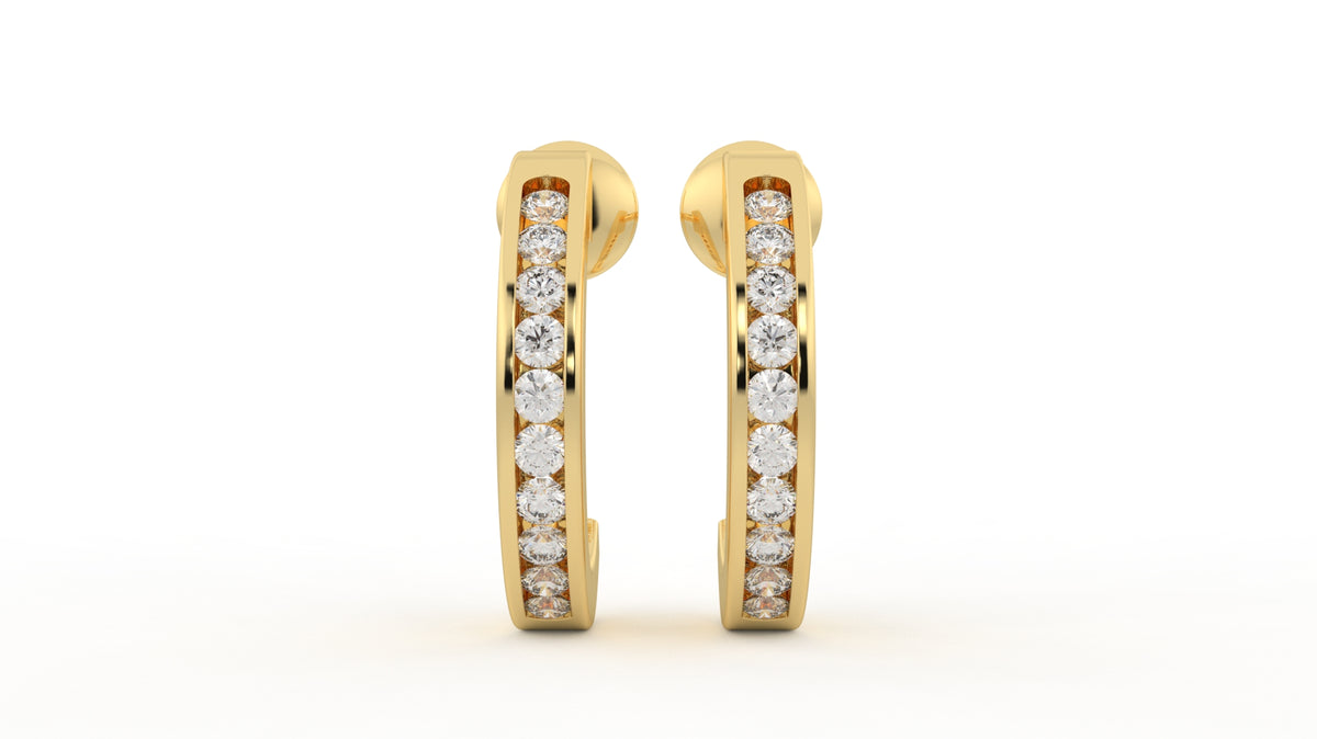 0.70 CTW Diamond Huggie Hoop Earrings