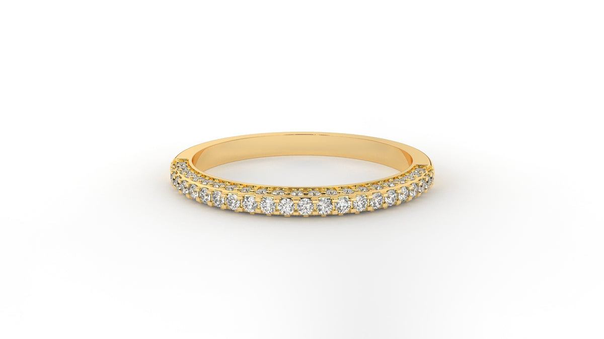 Gold ring with embedded diamonds GLAM NYC