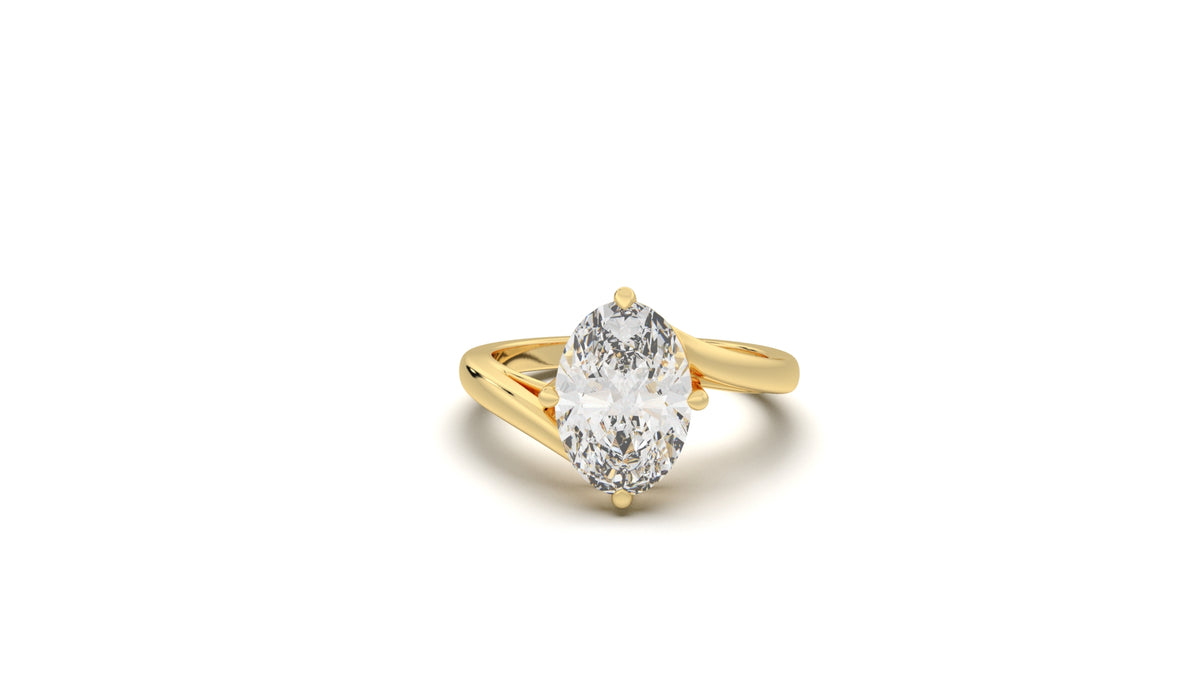 2.5 CTW Oval Diamond Solitaire Engagement Ring