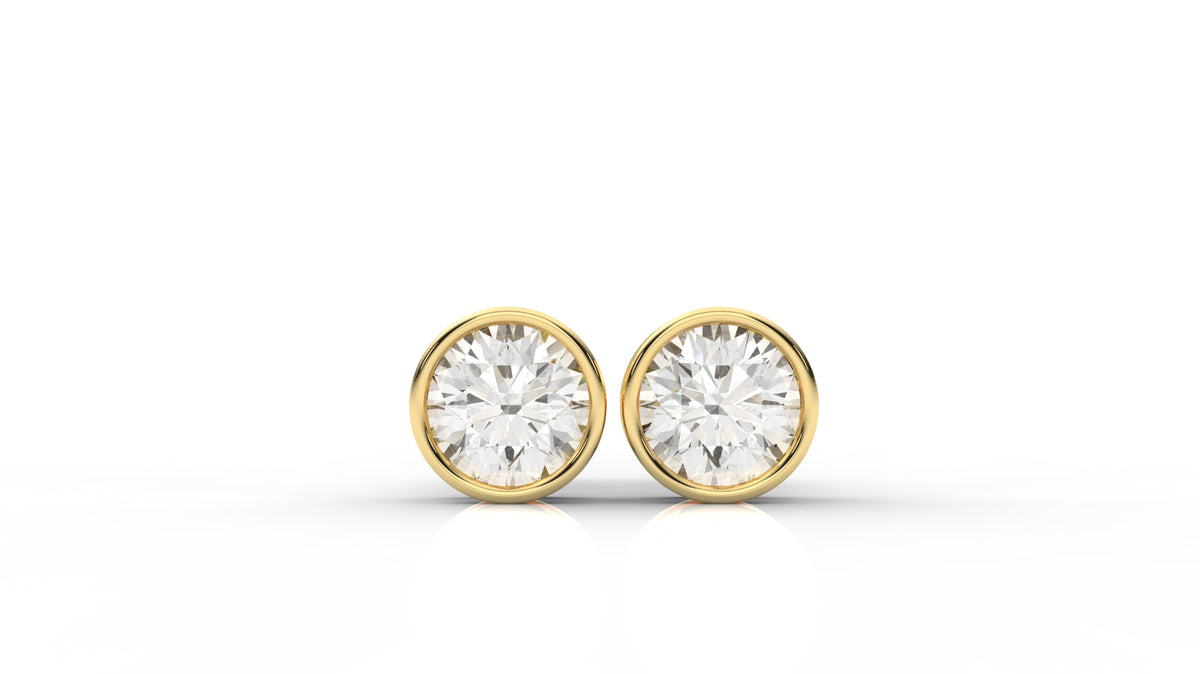 4.00 CTW Round Diamond Bezel Stud Earrings