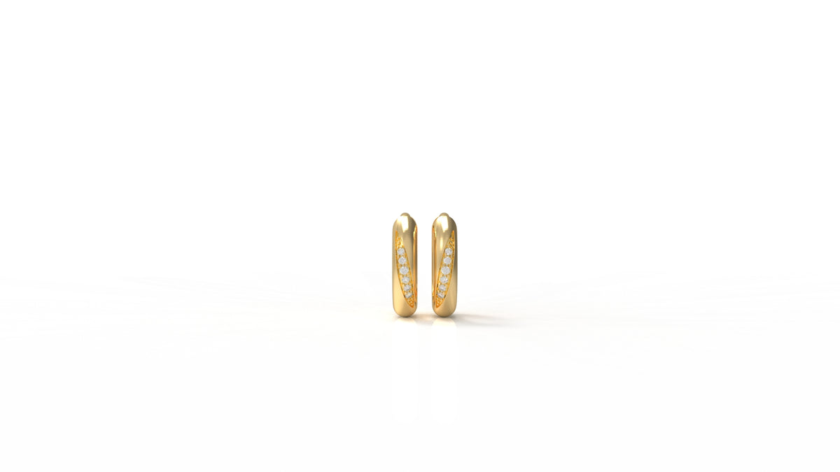 Gold earrings with small diamonds GLAM NYC