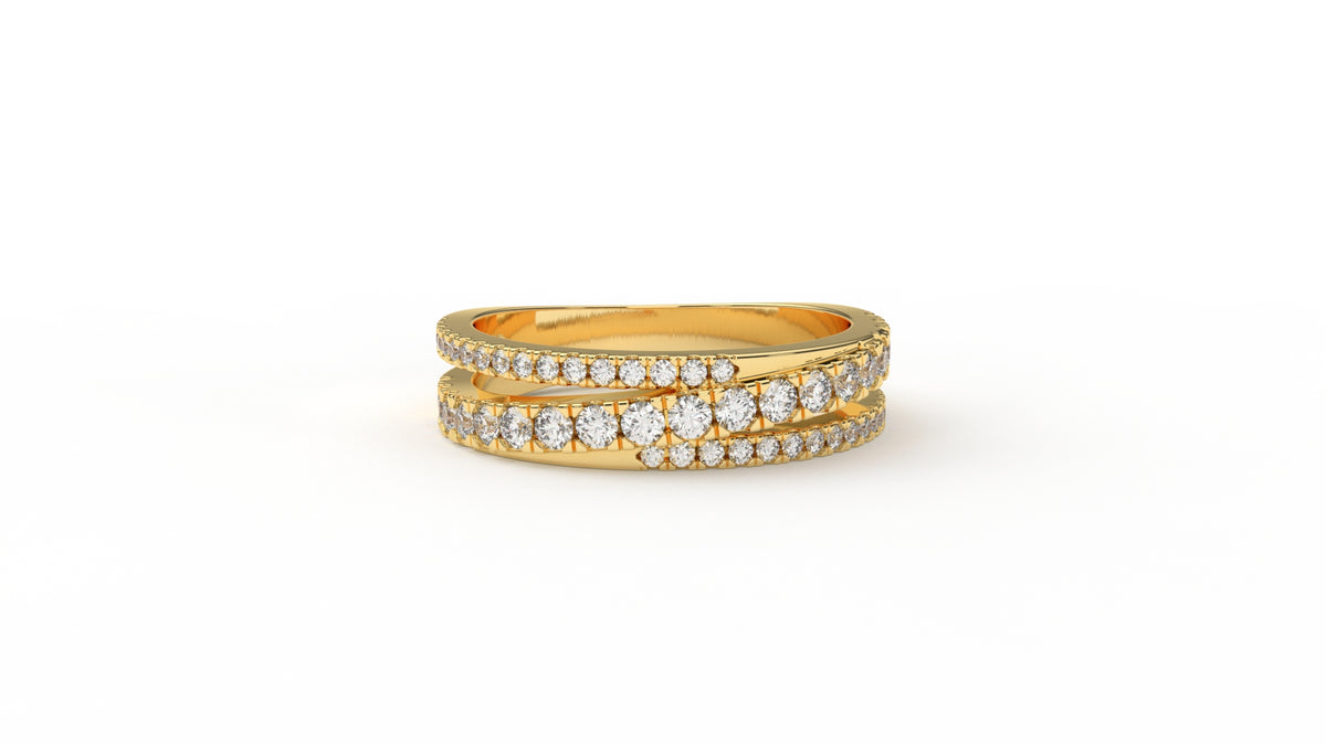 0.67 CTW Diamond Triple Row Wedding Band