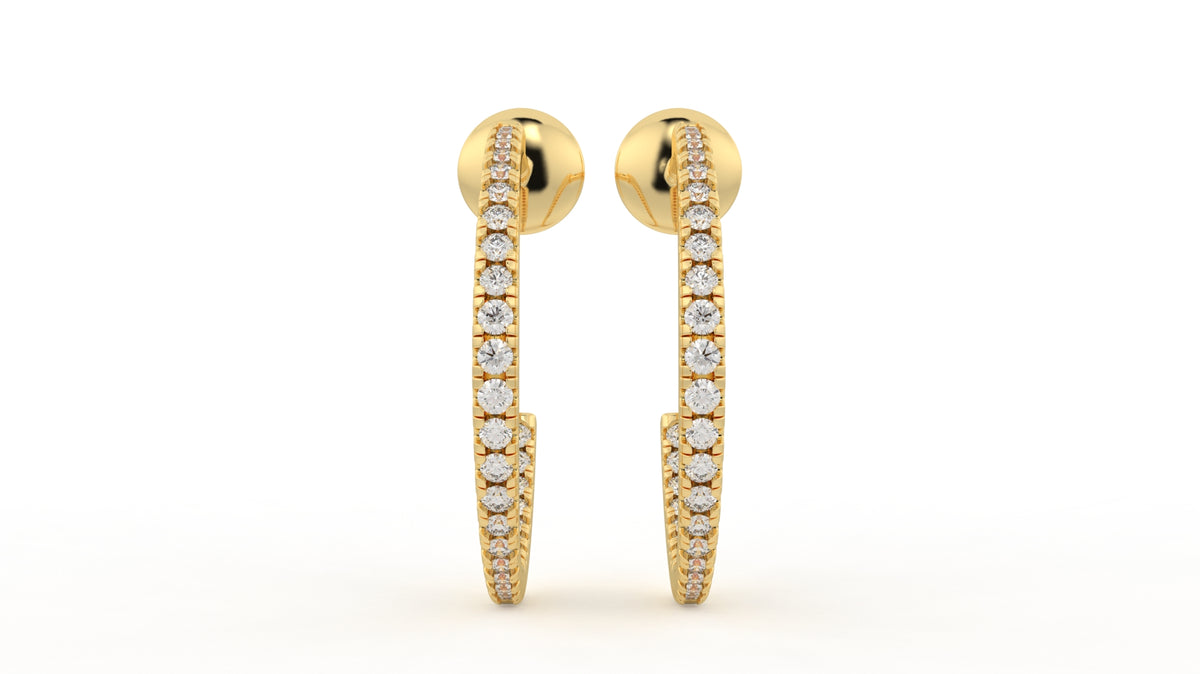 0.41 CTW Diamond Inside-Out Hoop Earrings