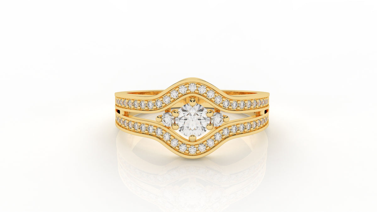 Gold ring with diamond accents GLAM NYC