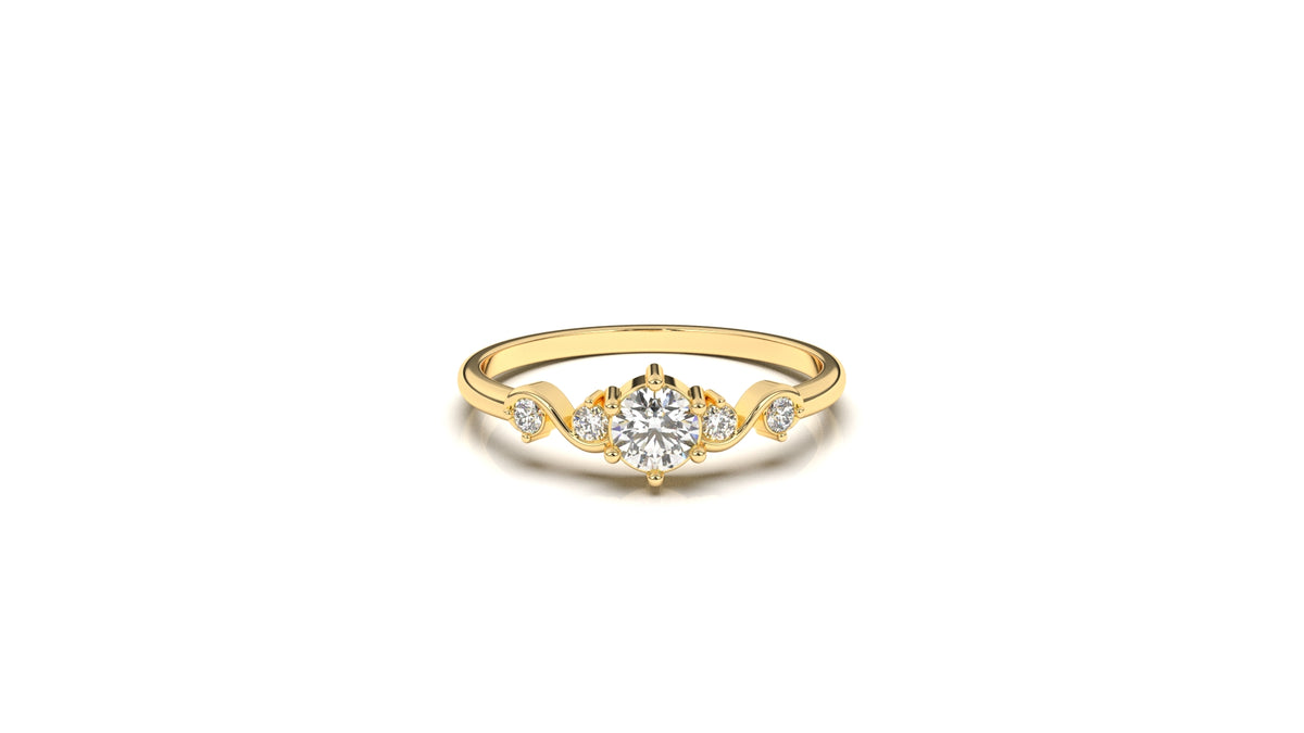 Gold ring with diamonds GLAM NYC
