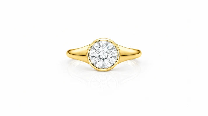 2ct Diamond Vintage Bezel-Set Round Diamond Solitaire Ring - Main