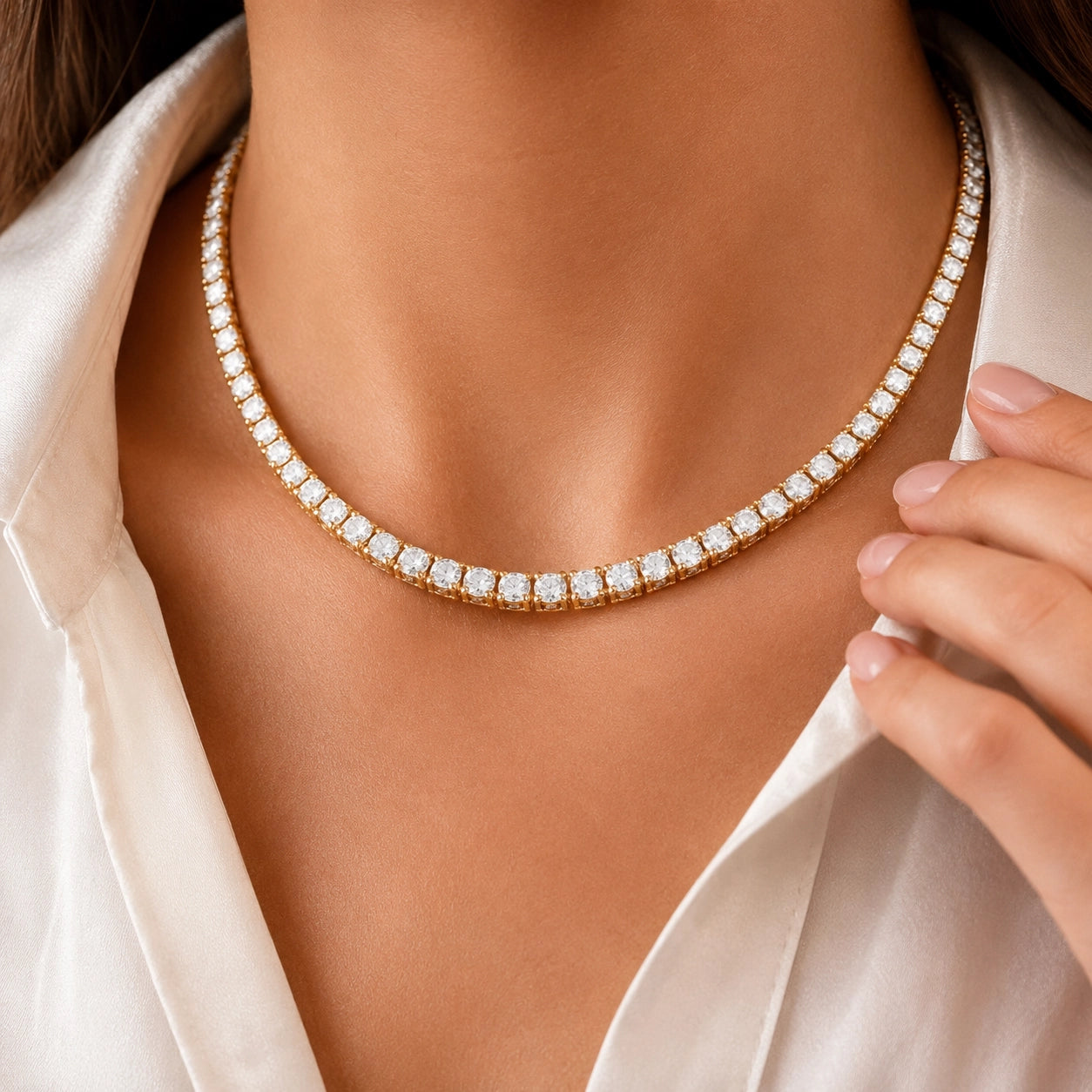 3.3mm Diamond Tennis Chain Necklace – 2.99 CTW (1)