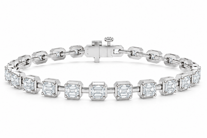 3.96 CTW Diamond Paperclip Link Bracelet-2