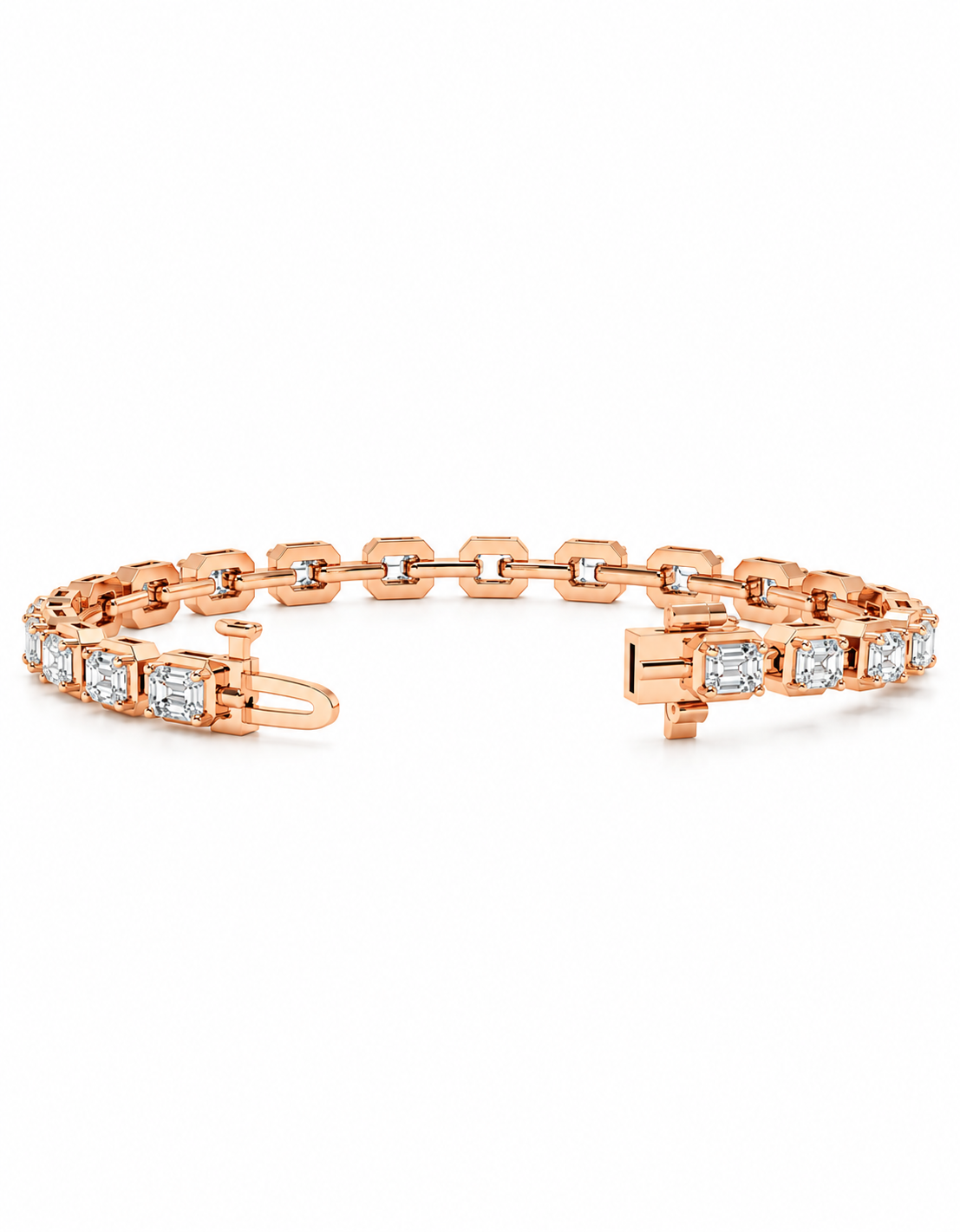 3.96 CTW Diamond Paperclip Link Bracelet -3