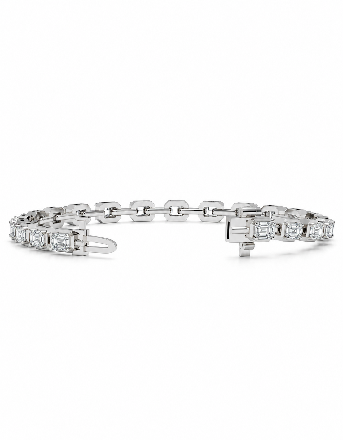 3.96 CTW Diamond Paperclip Link Bracelet -5