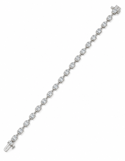 3.96 CTW Diamond Paperclip Link Bracelet -8