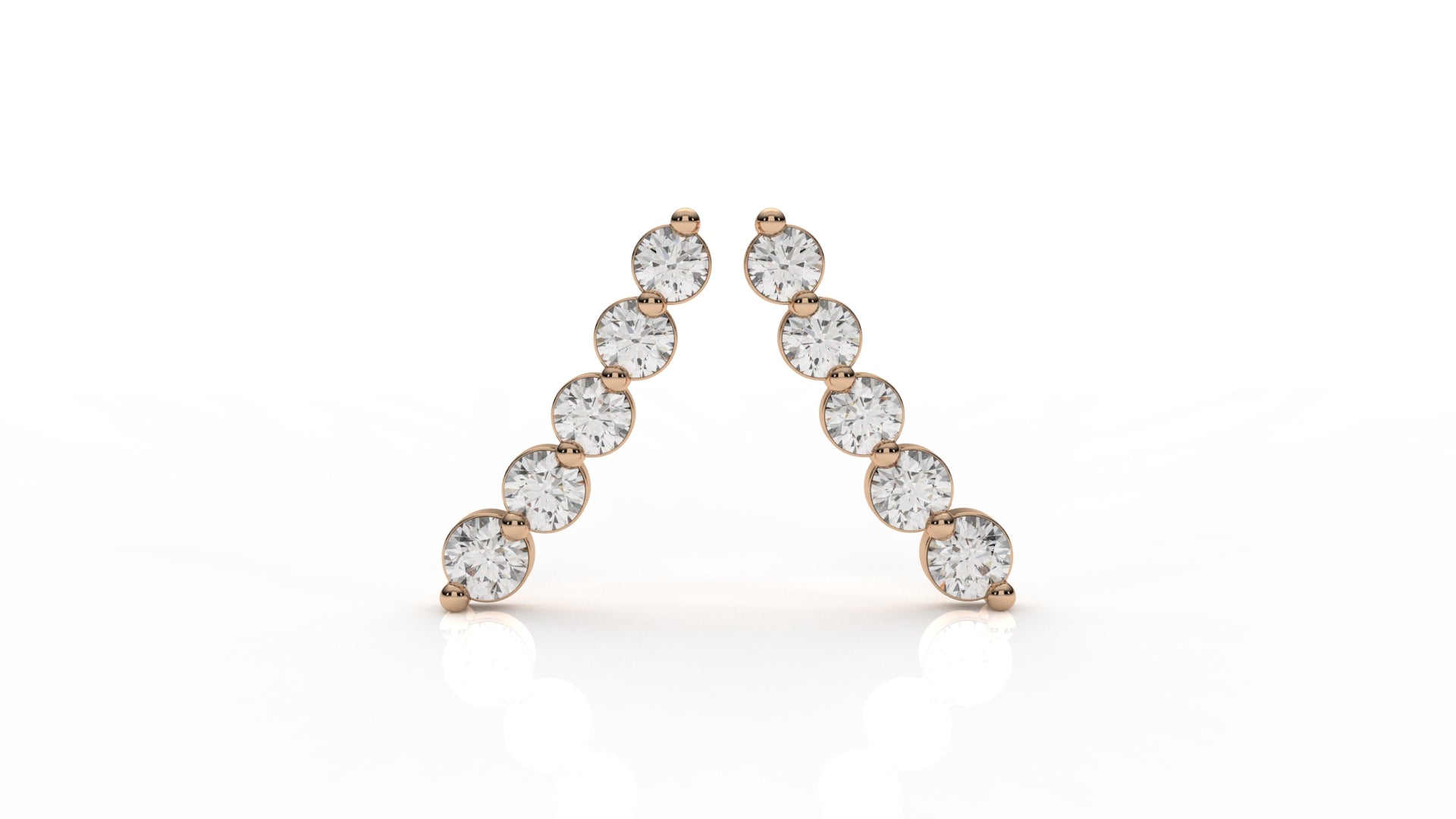 Rose gold earrings with small diamonds GLAM NYC
