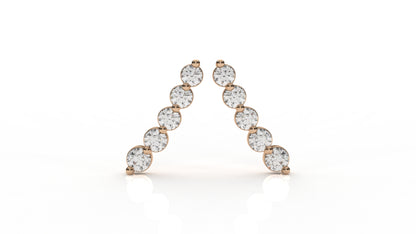 Rose gold earrings with small diamonds GLAM NYC