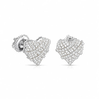 0.36 CTW Iced Heart Diamond Stud Earrings