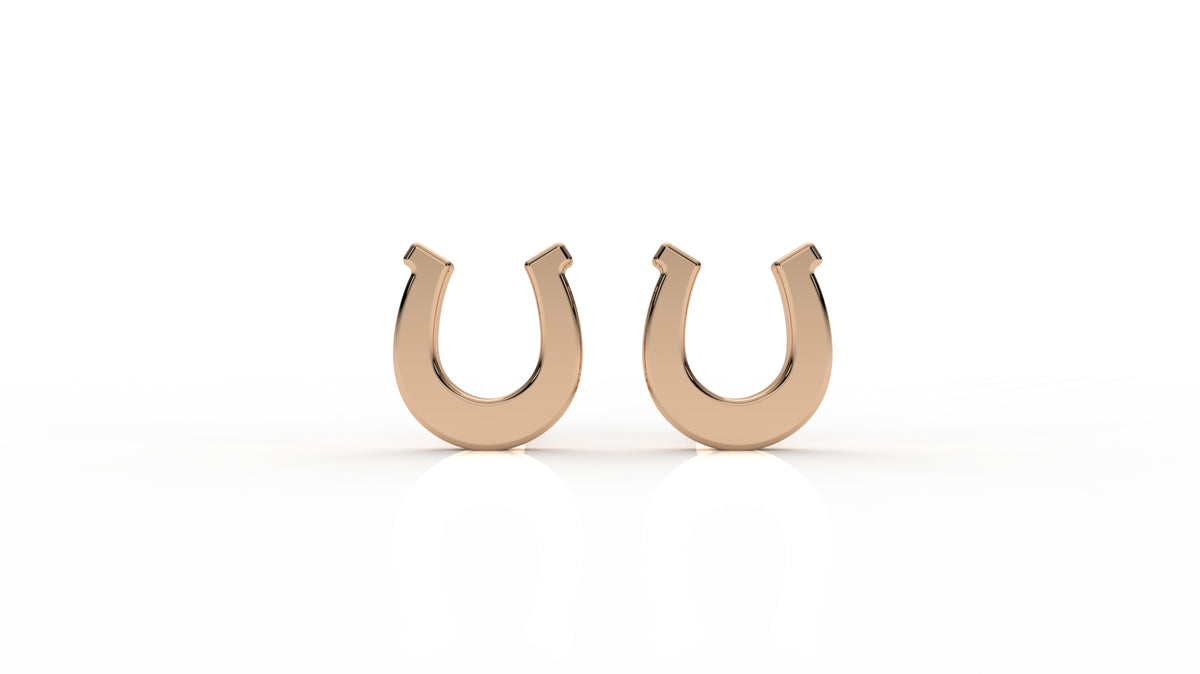 Rose gold horseshoe-shaped earrings GLAM NYC