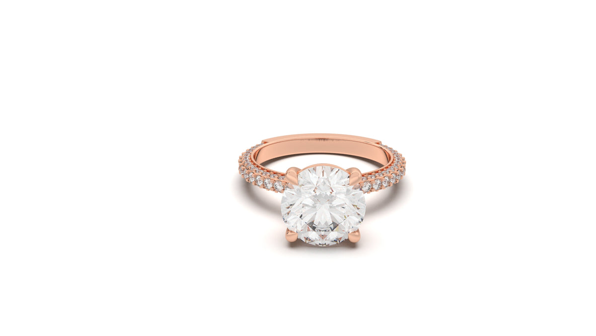 3.76 CTW Oval Diamond Pavé Engagement Ring