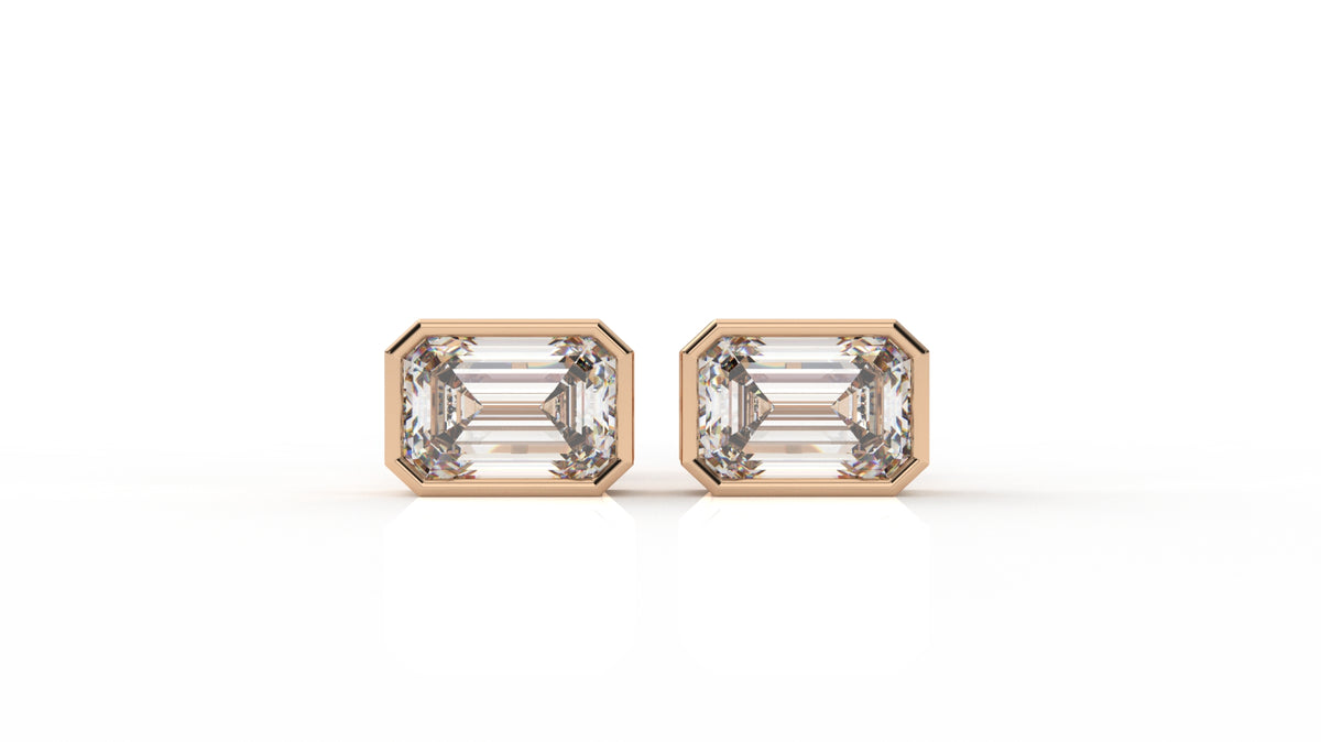 4.00 CTW Emerald Cut Diamond Stud Earrings