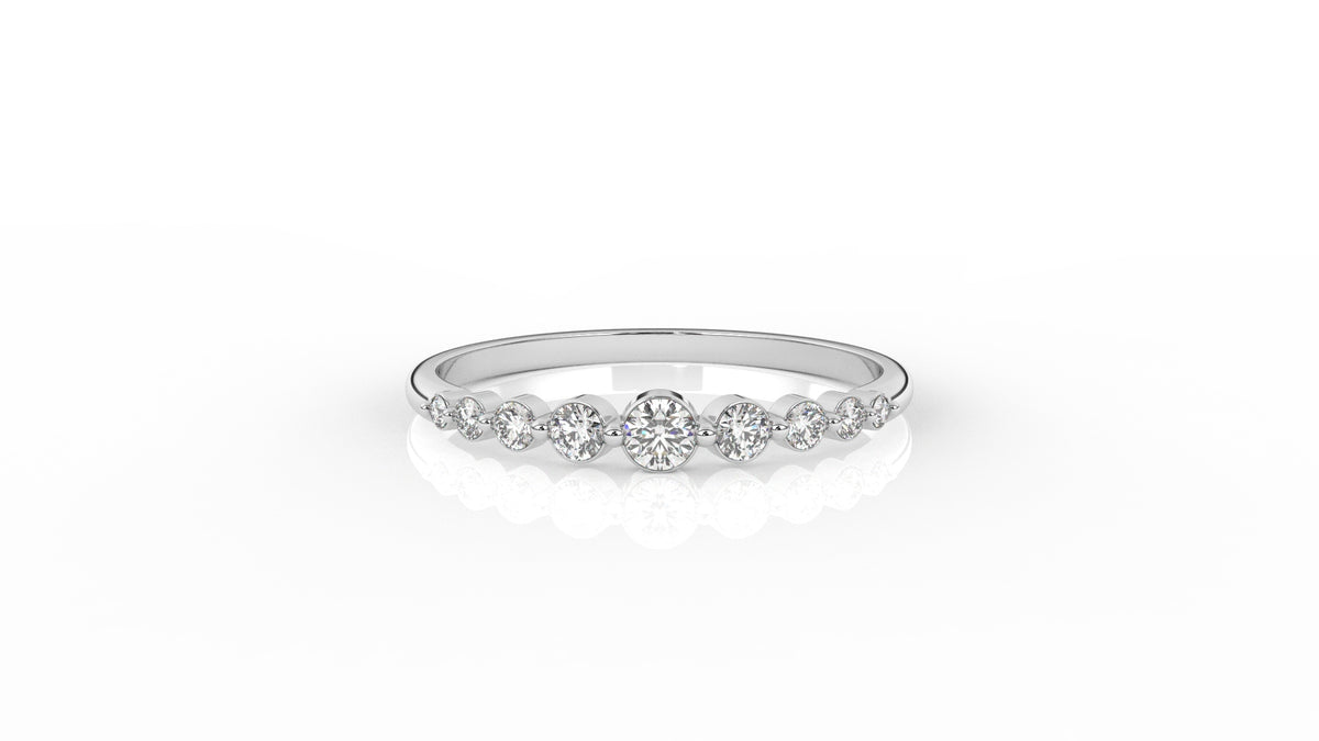 Silver ring with small diamonds GLAM NYC
