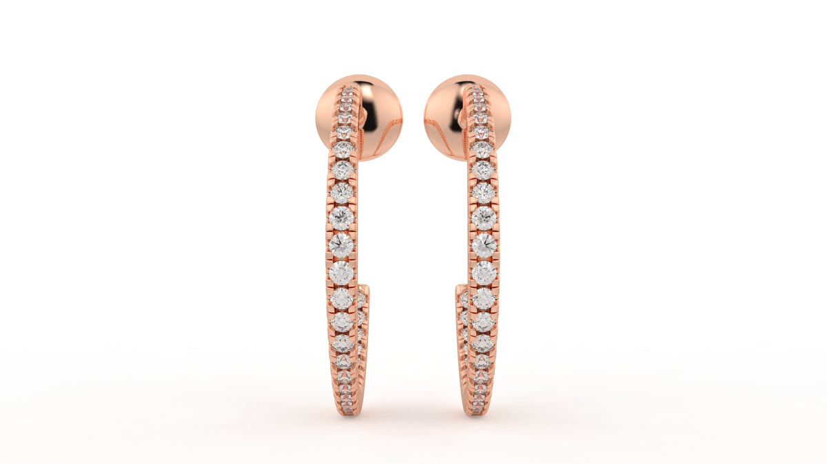 0.41 CTW Diamond Inside-Out Hoop Earrings