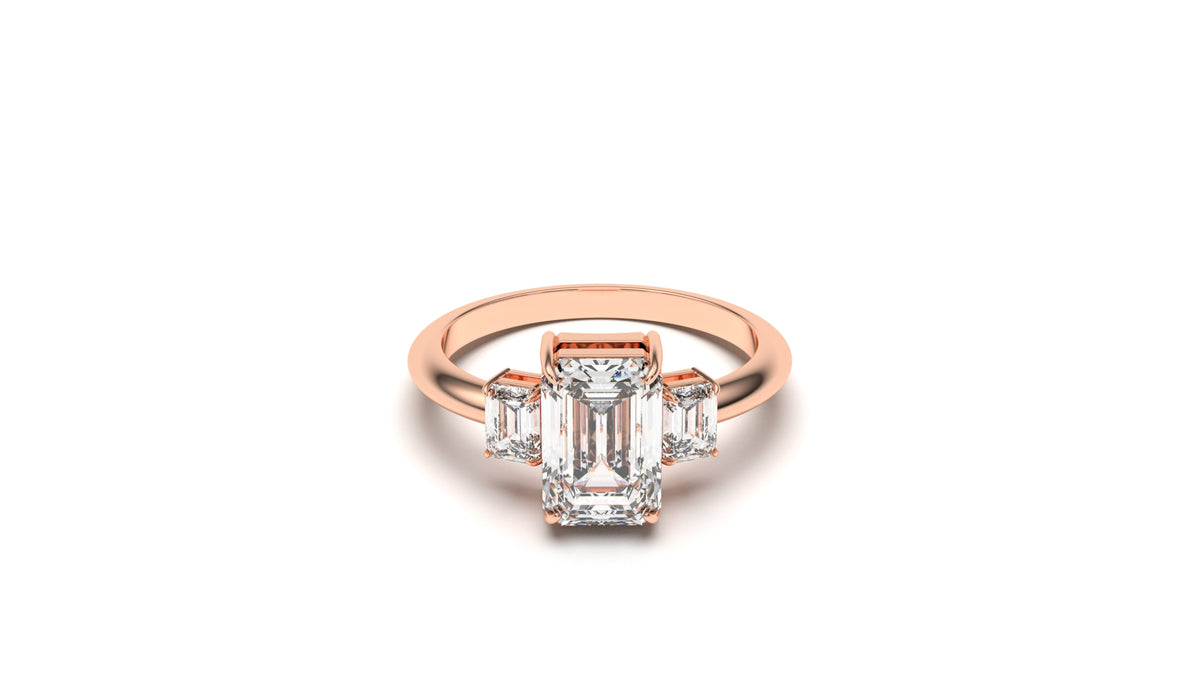 2.50 CTW Emerald Cut Diamond Engagement Ring