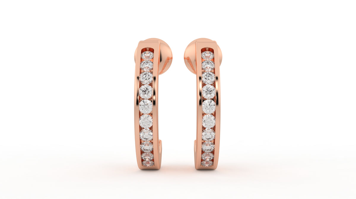 0.70 CTW Diamond Huggie Hoop Earrings