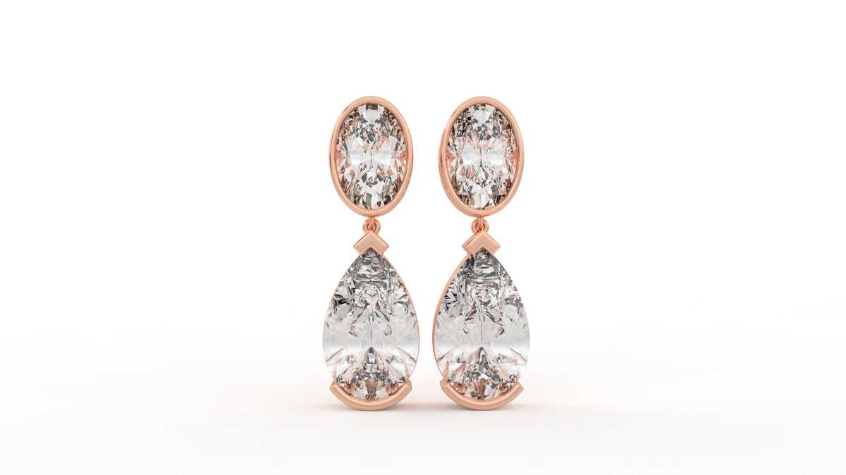 14 CTW Pear Diamond Drop Earrings