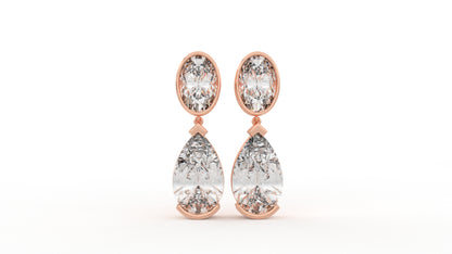 14 CTW Pear Diamond Drop Earrings