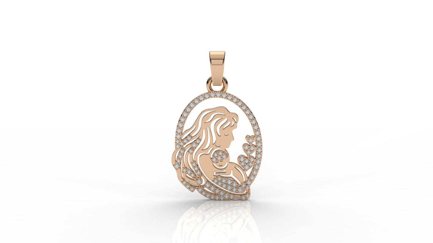 Divine Grace Diamond Portrait Pendant