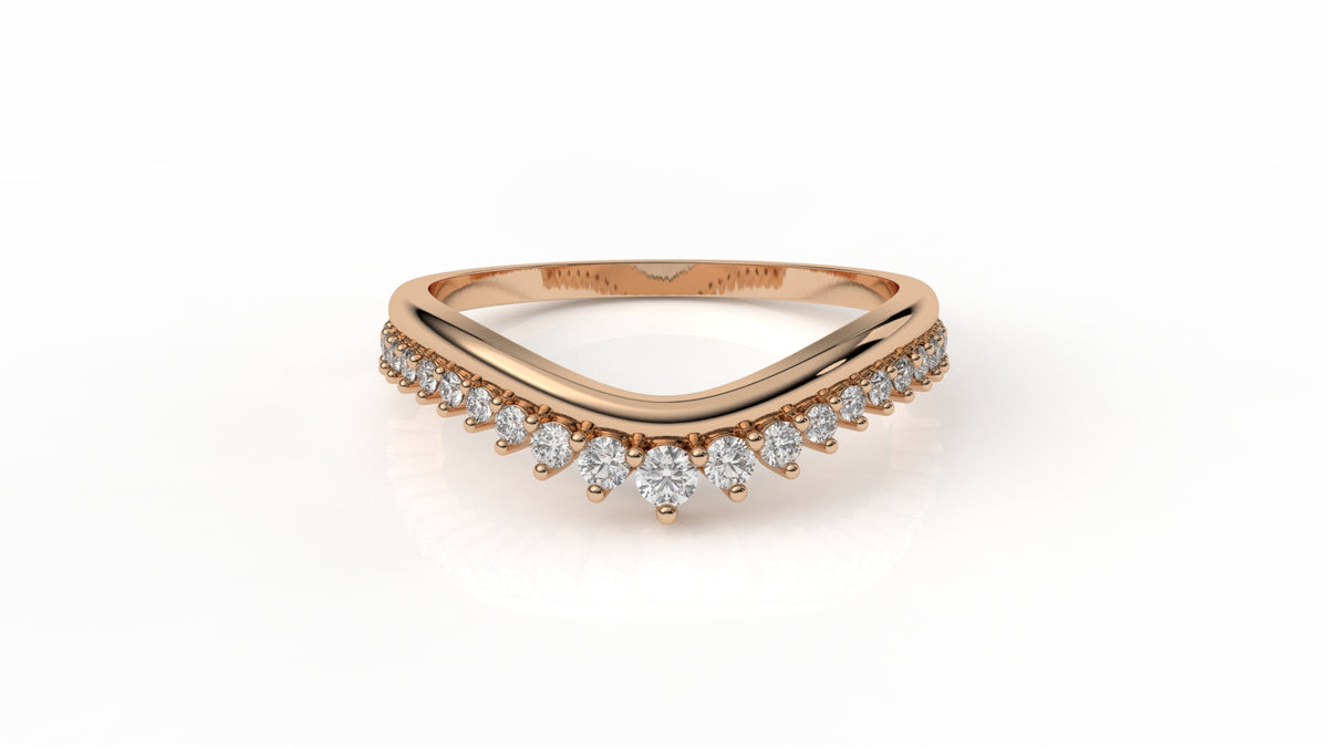 Rose gold ring with small diamonds GLAM NYC