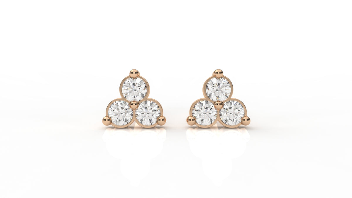 Rose gold earring with diamonds GLAM NYC