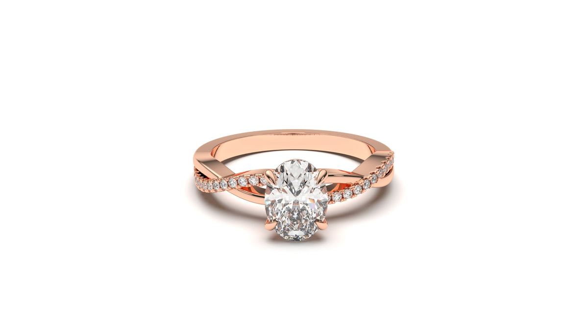 1.125 CTW Oval Diamond Split Shank Engagement Ring