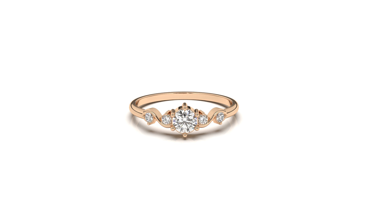 Rose gold ring with diamonds GLAM NYC