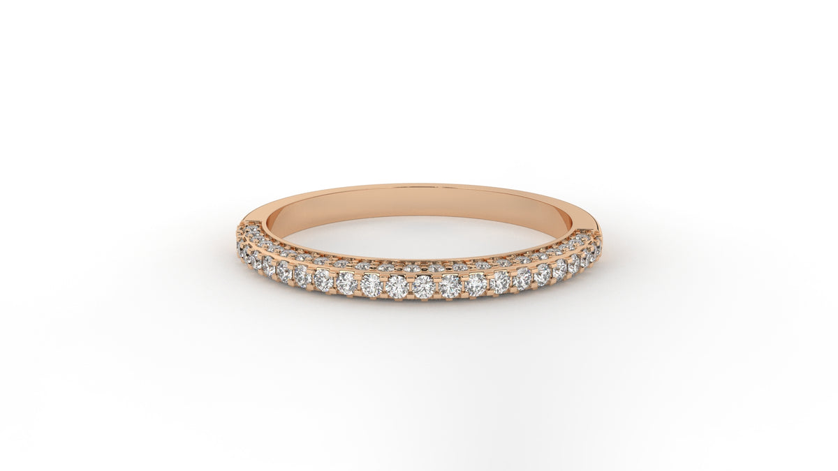 Rose gold ring with embedded diamonds GLAM NYC