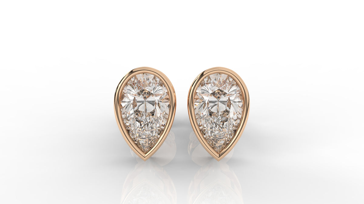 2.00 CTW Pear Shaped Diamond Stud Earrings