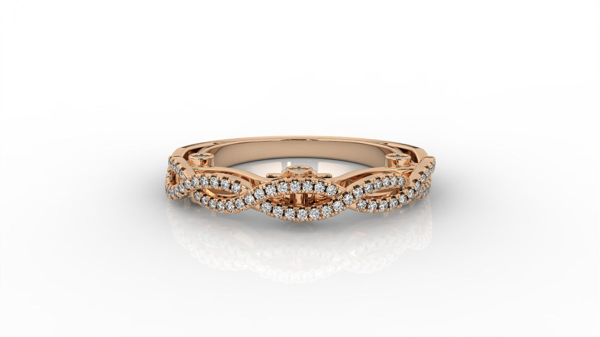 Rose gold ring with diamond accents GLAM NYC