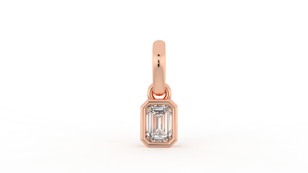 1 CTW Emerald Cut Diamond Solitaire Pendant Necklace
