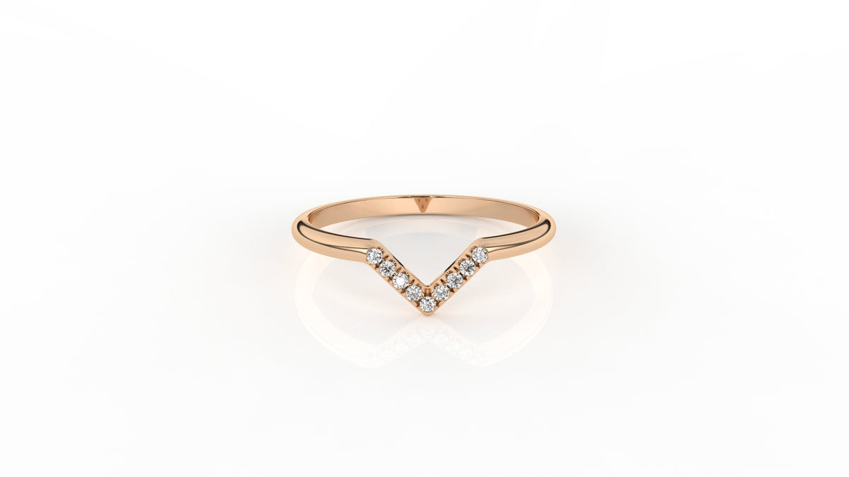 Rose gold ring with diamond accents GLAM NYC