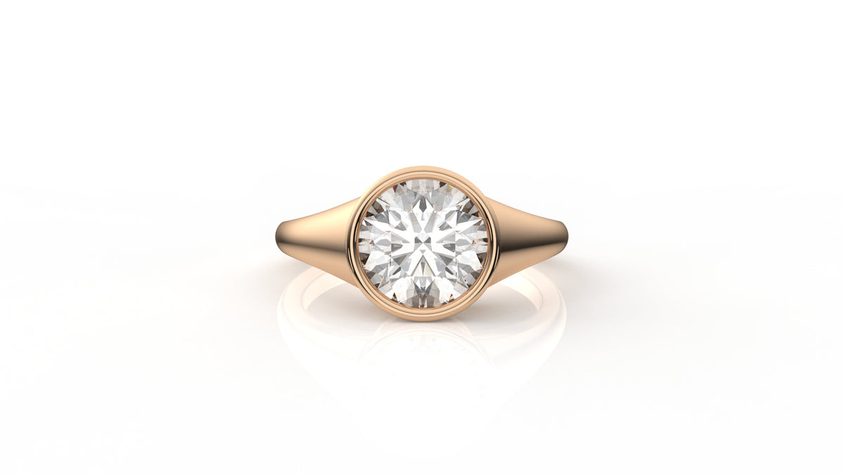 2ct Diamond Vintage Bezel-Set Round Diamond Solitaire Ring