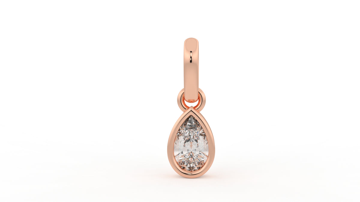1 CTW Pear Cut Diamond Solitaire Pendant Necklace