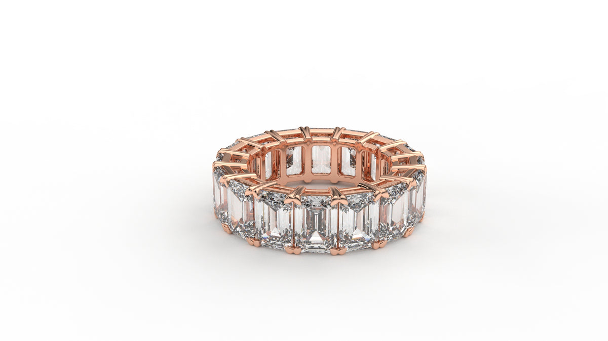 12 CTW Emerald Cut Diamond Eternity Wedding Band