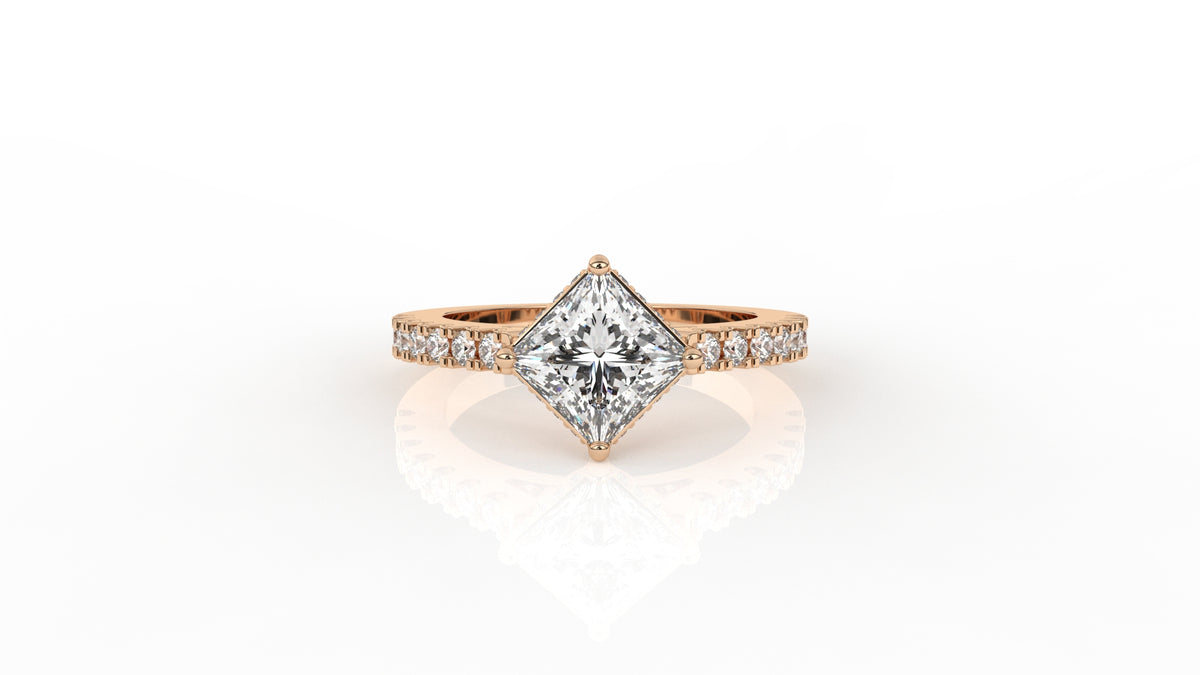 Rose gold ring with diamonds GLAM NYC