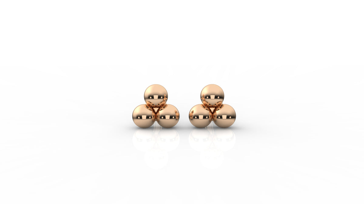 Rose gold sphere earrings GLAM NYC