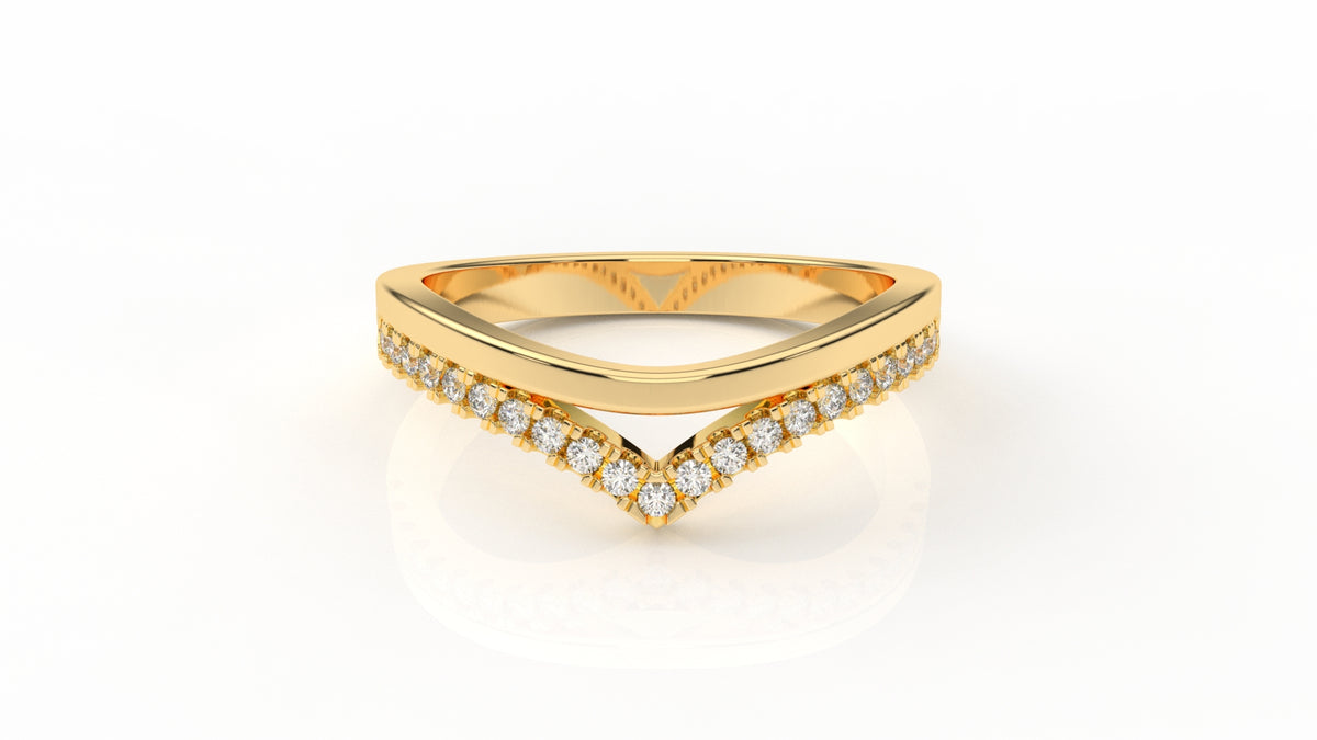 Gold ring with diamond accents GLAM NYC