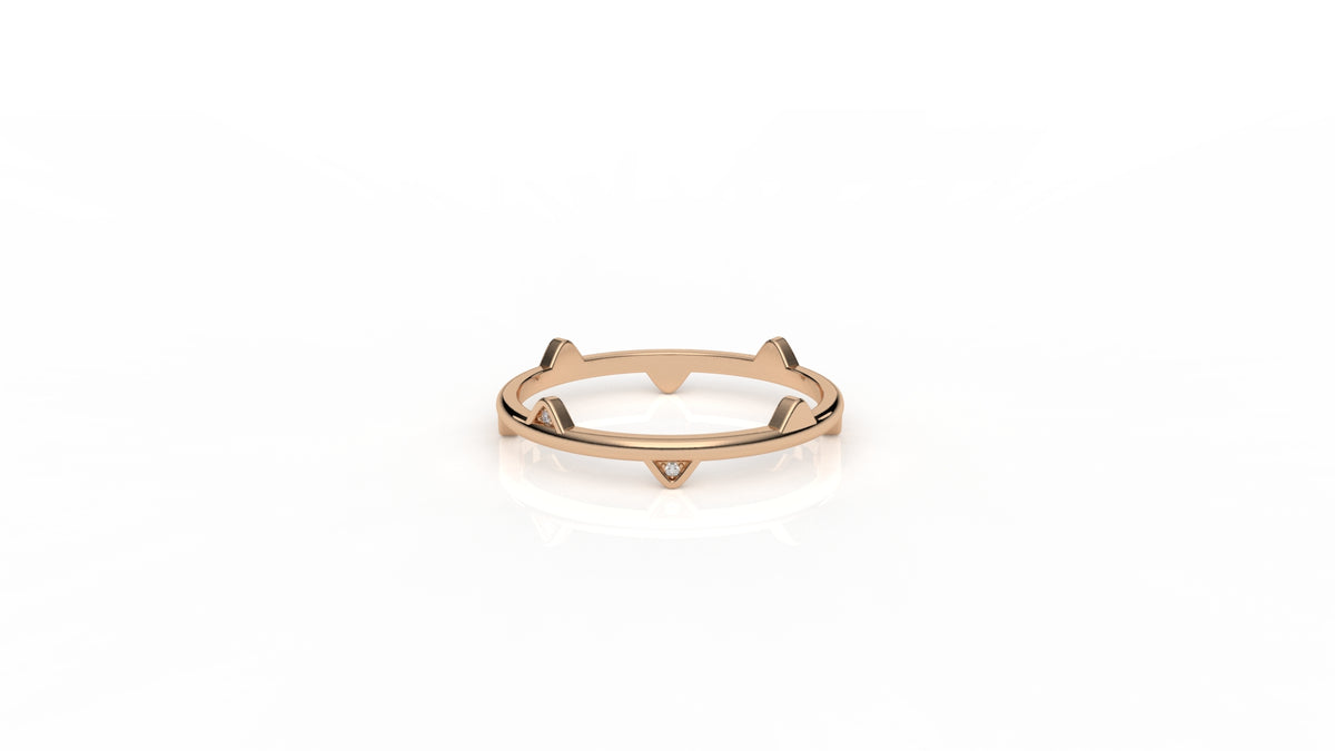 Rose gold ring with a small diamonds GLAM NYC
