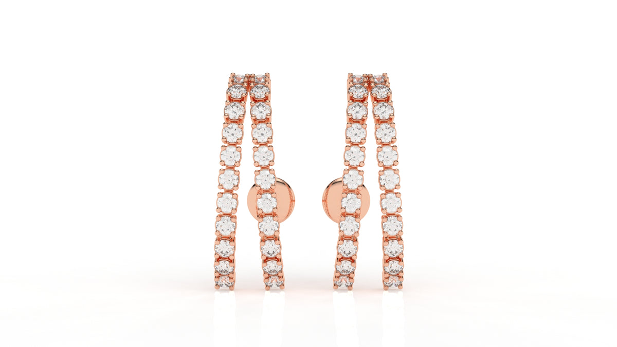 1.67 CTW Lab-Grown Diamond Hoop Earrings