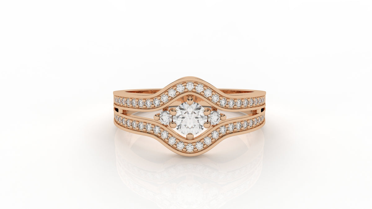 Rose gold ring with diamond accents GLAM NYC
