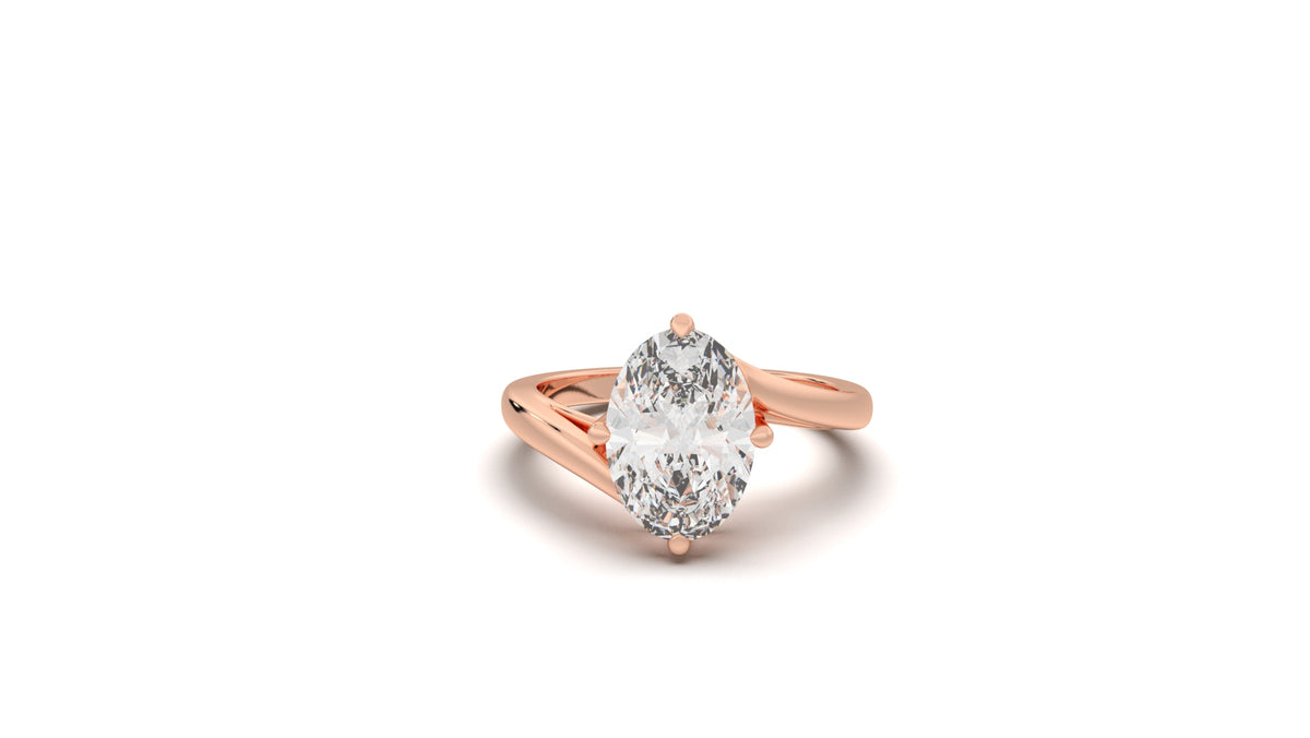 2.5 CTW Oval Diamond Solitaire Engagement Ring