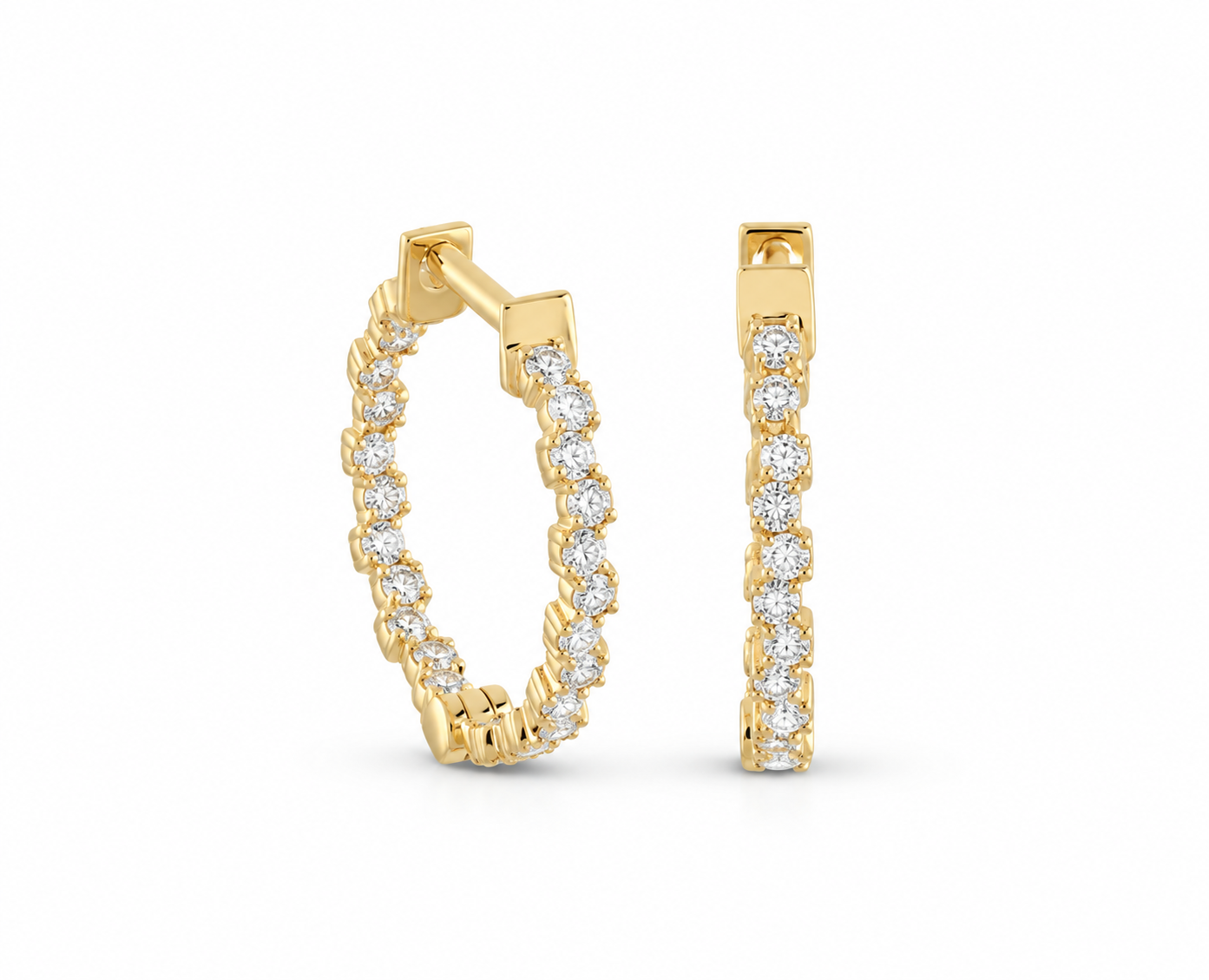 0.28 CTW Round Diamond Hoop Earrings